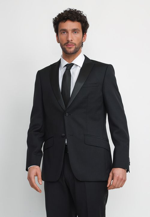 Chaqueta Hombre Formal Lana S100'S Smoking Negro