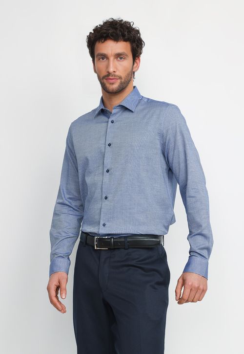 Camisa Hombre Formal Algodón Dynamic Azul Marino