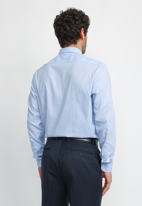 Camisa Hombre Formal Algodón Dynamic Celeste