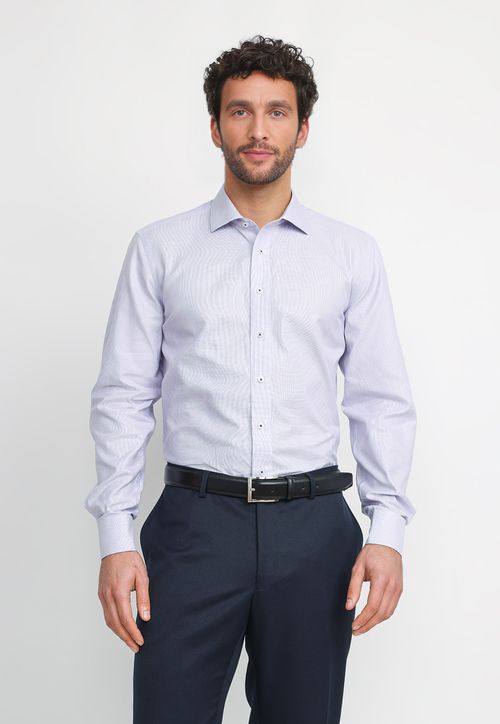 Camisa Hombre Formal Algodón Non Iron Lila