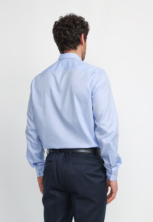 Camisa Hombre Formal Algodón Non Iron Celeste