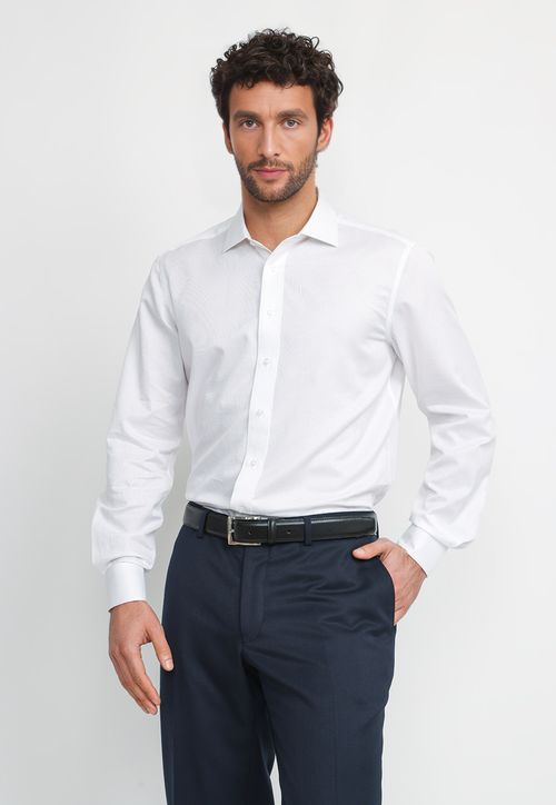 Camisa Hombre Formal Algodón Non Iron Blanco