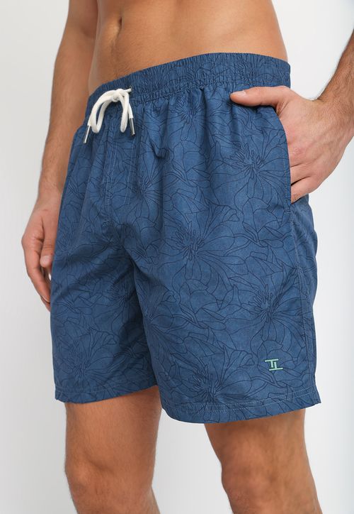 Traje De Baño Estampado Juma Azul Marino