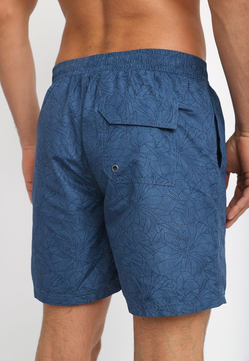 Traje De Baño Estampado Juma Azul Marino