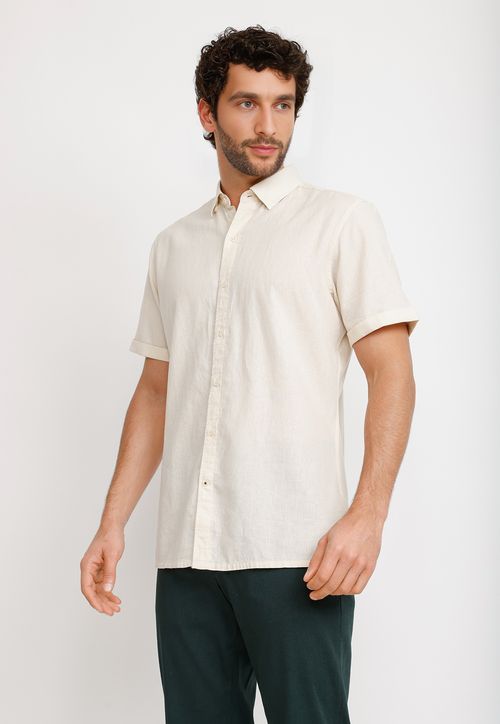 Camisa Lino Algodón Boris Crudo