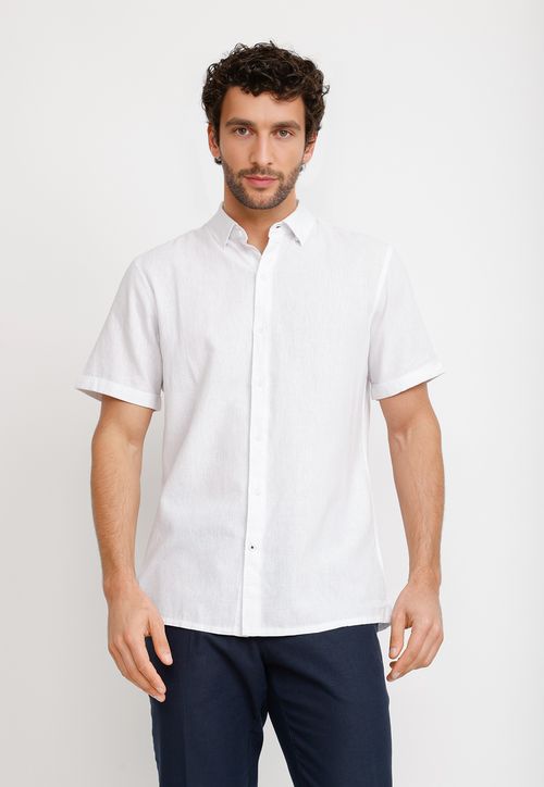 Camisa Lino Algodón Boris Blanco