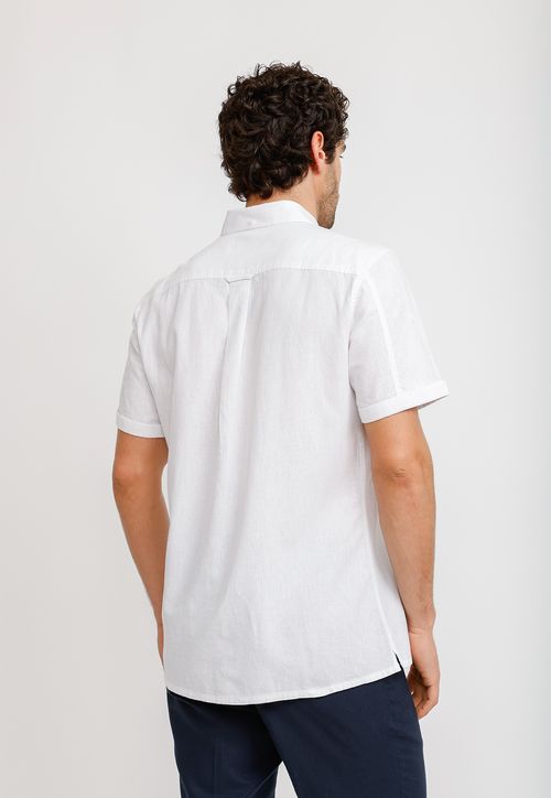 Camisa Lino Algodón Boris Blanco