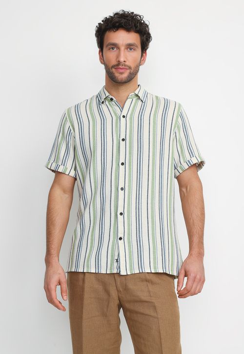 Camisa Relajada Viscosa Algodón Benito Verde