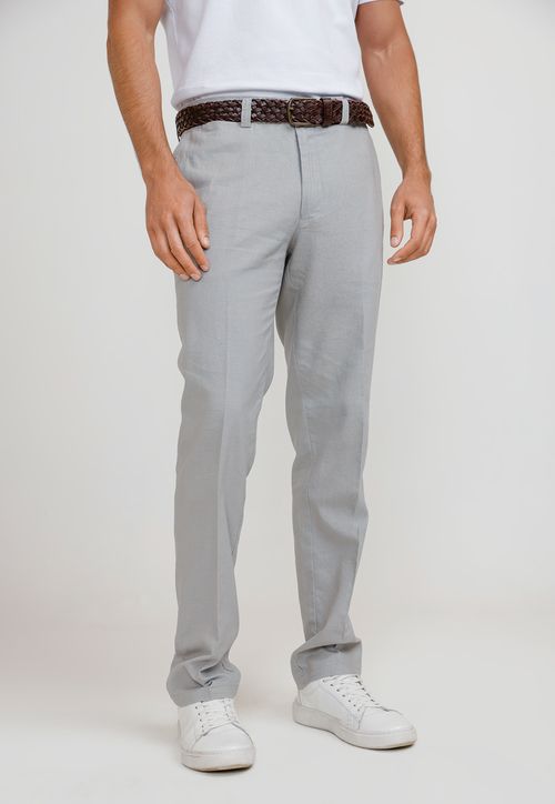 Pantalón Hombre Lino Venancio Gris Claro
