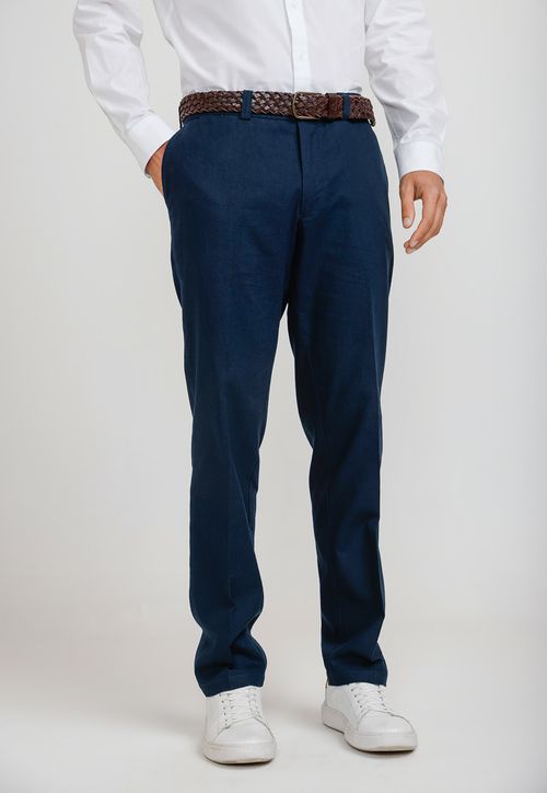 Pantalón Hombre Lino Venancio Azul Marino