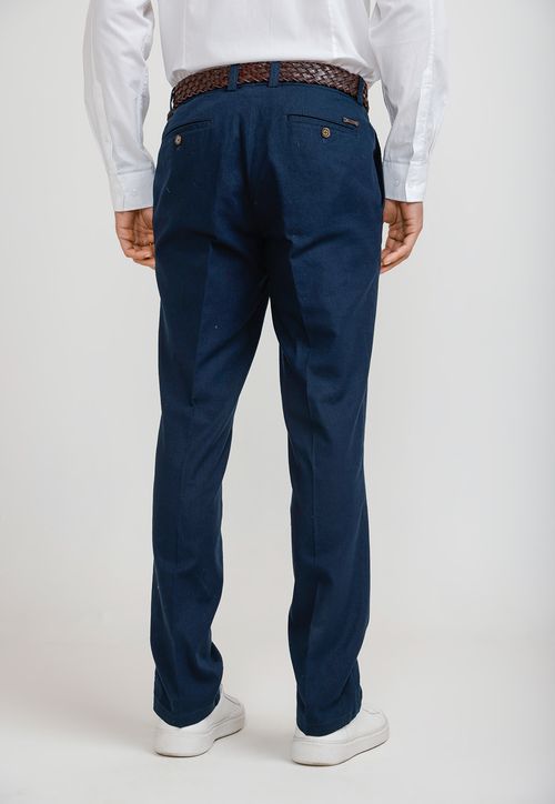 Pantalón Hombre Lino Venancio Azul Marino