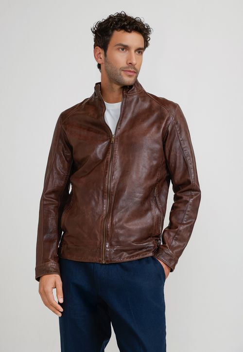 Chaqueta Cuero Amancio Tan