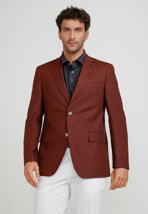 Chaqueta Hombre Lino Cesar Burdeo