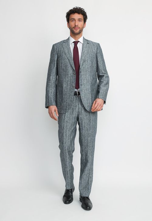 Traje Suit Separate Hombre Formal Lino Classic Azul Marino