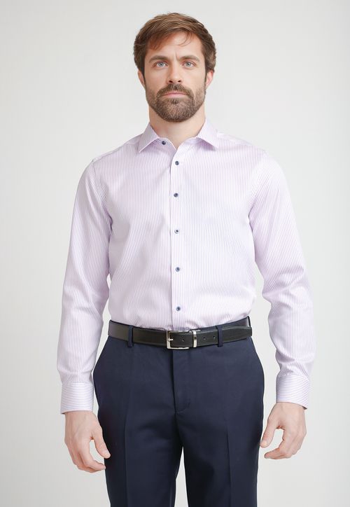 Camisa Formal Hombre Non Iron Líneas Slim Travel Rosado