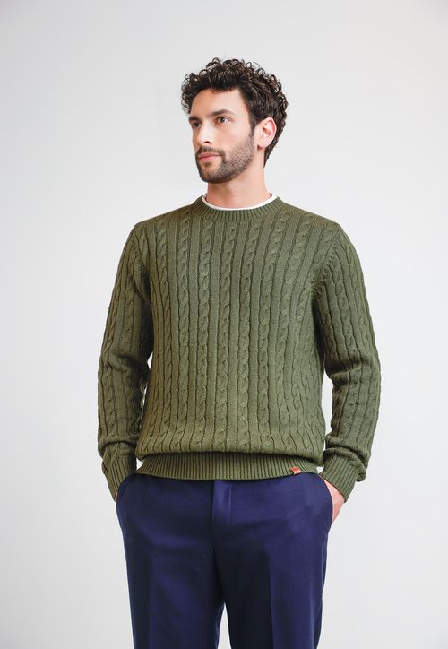 Sweater Hombre Trenzado Phantom Verde