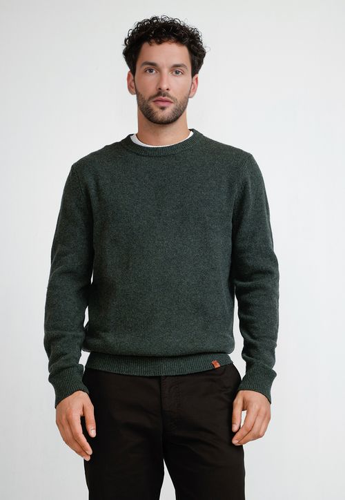 Sweater Hombre Cuello C Peter Verde Oscuro