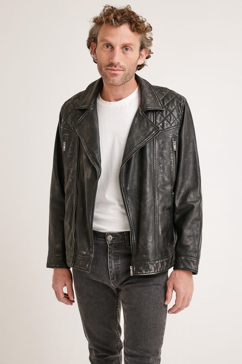 Chaqueta De Cuero Anya Negro