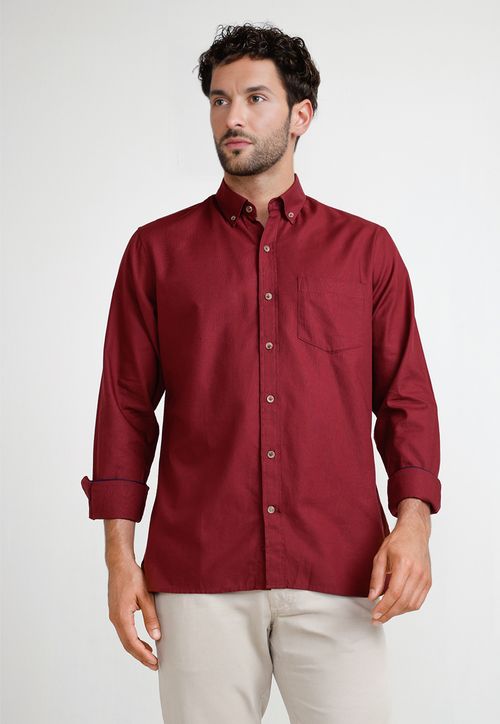 Camisa Oxford Hombre Blake Burdeo