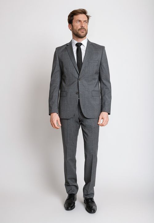 Traje Formal Hombre Lana Virgen Fantasía Slim Vercelli Gris