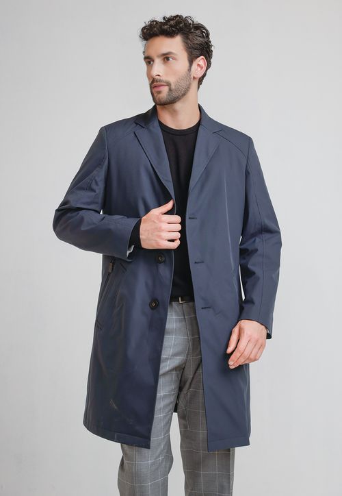 Abrigo Formal Hombre Impermeable Azul Marino