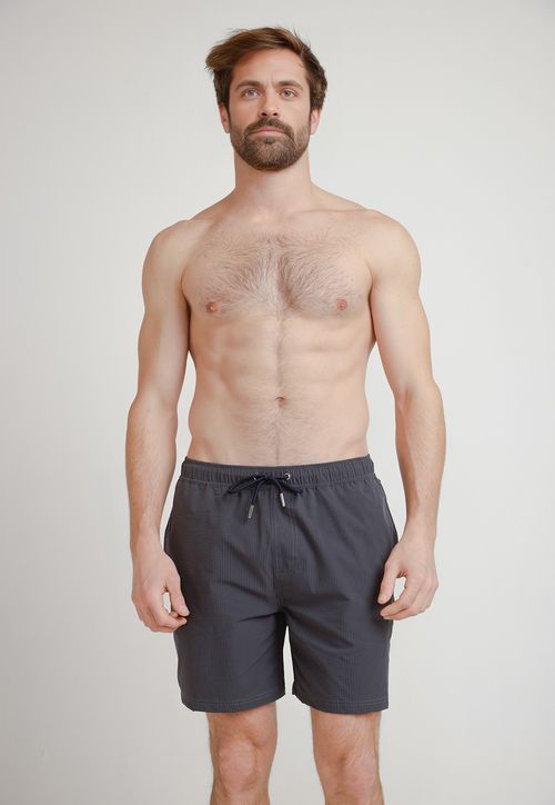 Traje De Baño Hombre Poliéster Liso Slim Justino Azul Marino