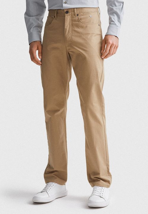 Pantalón Hombre Algodón Liso Slim Vilas Beige