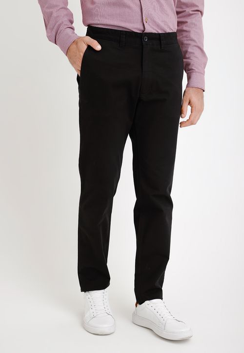 Pantalón Hombre Algodón Liso Slim Vinci Negro