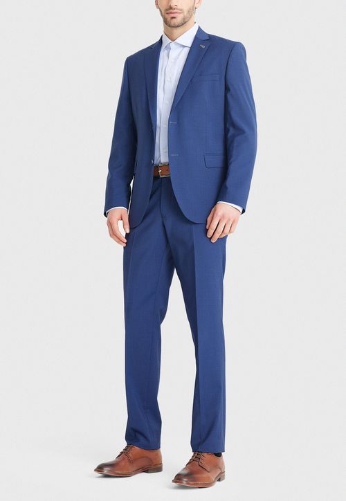 Traje Formal Hombre Slim Fit Vercelli Lana Azul