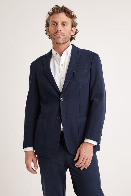 Chaqueta Hombre Algodón Liso Slim Captain Azul Marino