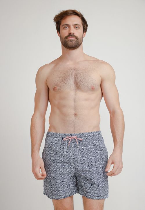 Traje De Baño Hombre Poliéster Estampado Slim Juma Azul Marino