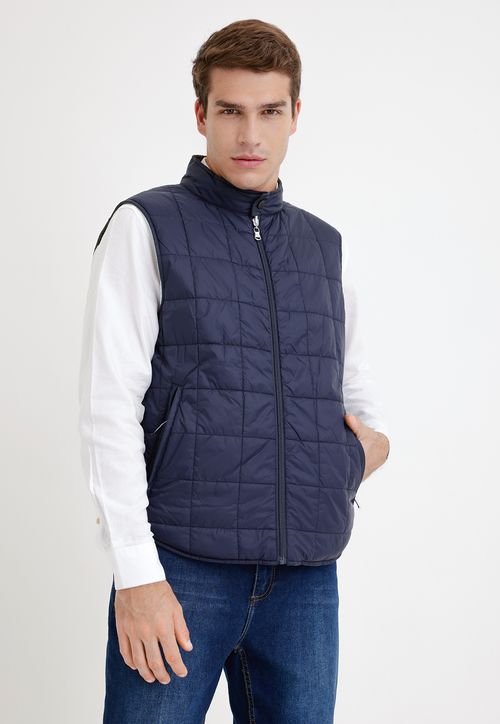 Parka Hombre Reversible Sin Mangas Slim Titania Azul Marino
