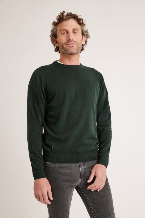 Sweater Hombre Algodón Slim Liso Phelps Verde