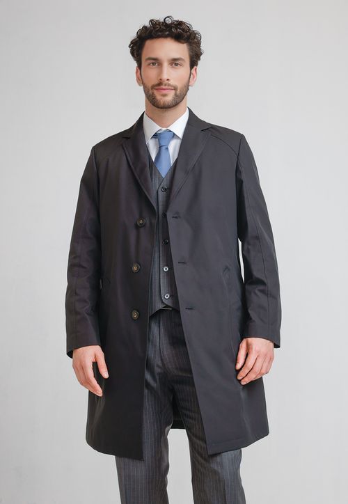 Abrigo Formal Hombre Impermeable Negro