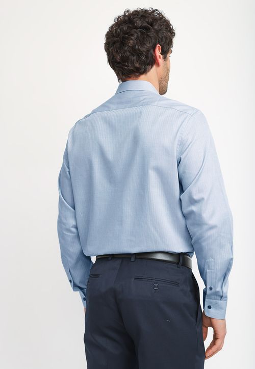 Camisa Hombre Formal Algodón Classic Azul Piedra
