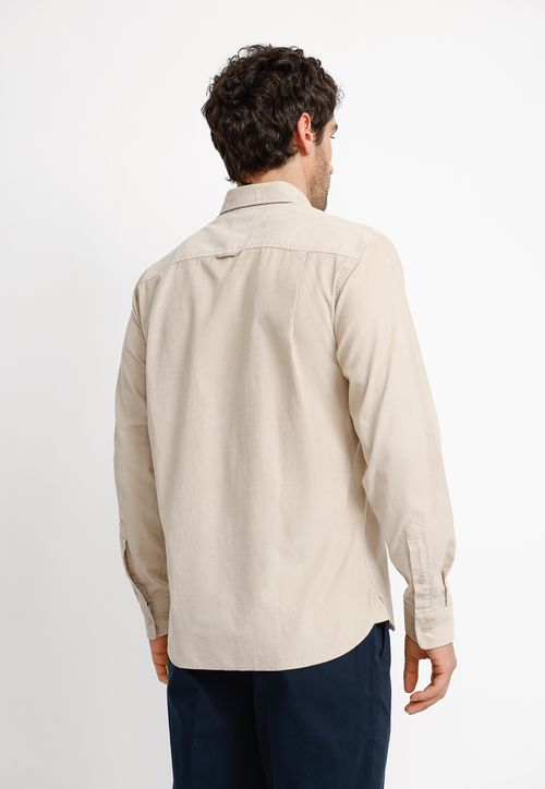 Camisa Cotelé ML Hombre Burgos Crudo