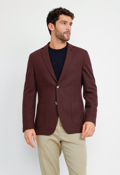 Chaqueta Hombre Basic Knit Burdeo
