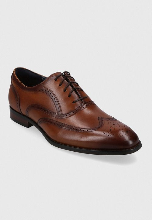 Zapato Casual Punta Ala Cuero Cognac