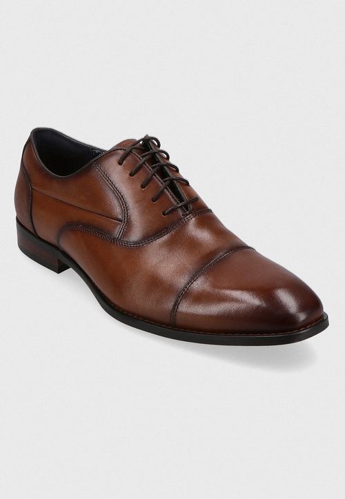 Zapato Formal Liso Cuero Cognac