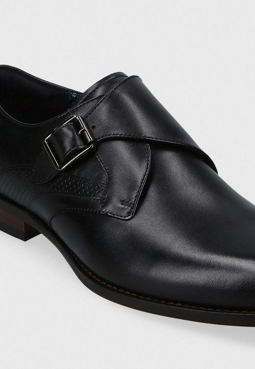 Zapato Formal Hebilla Cuero Negro