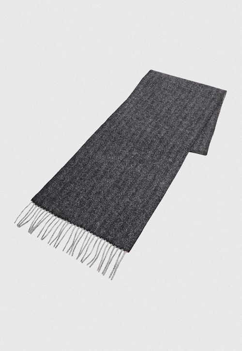 Bufanda Hombre Doble Espiga Gris