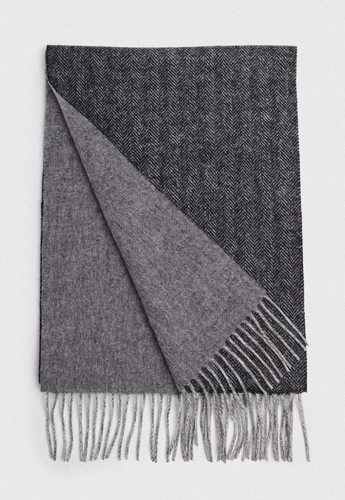 Bufanda Hombre Doble Espiga Gris