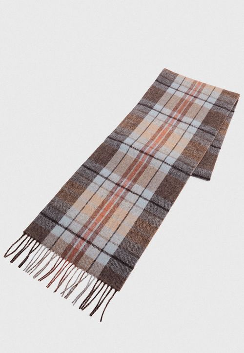Bufanda Hombre Doble Cuadros Camel