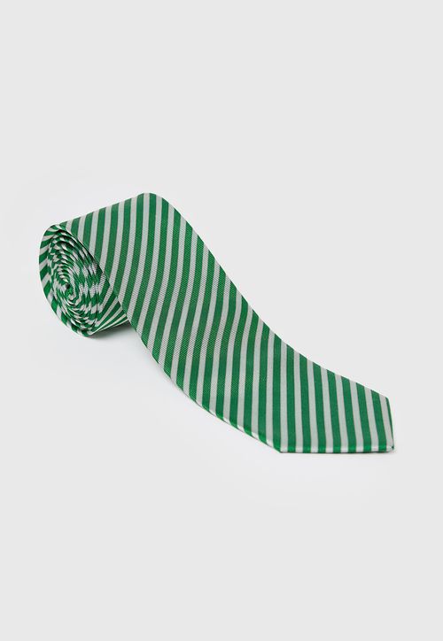 Corbata Formal Hombre Seda Rayas Classic Verde
