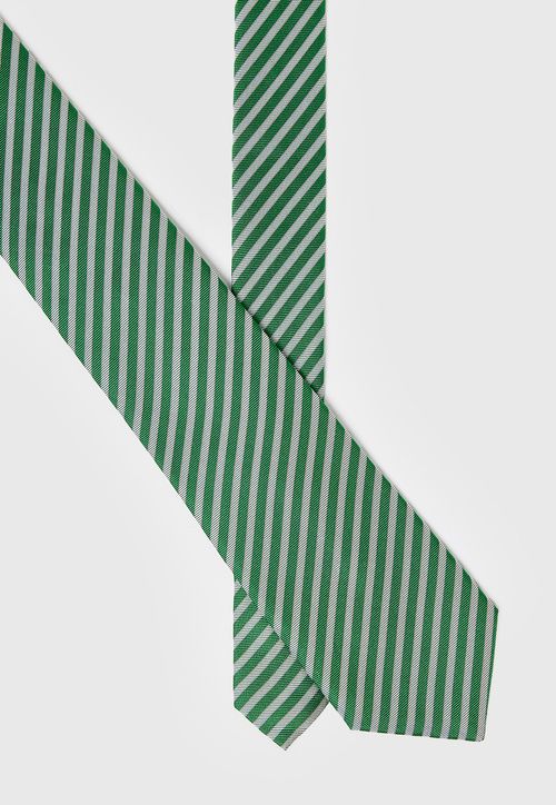 Corbata Formal Hombre Seda Rayas Classic Verde