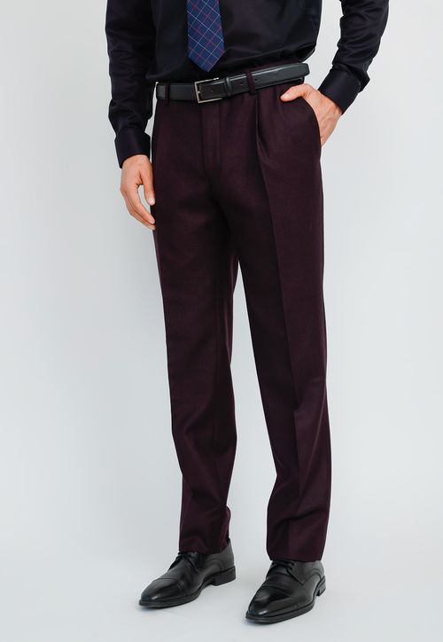Pantalón Formal Hombre Classic Flannel Morado