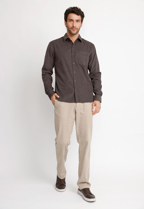 Camisa Cotelé ML Hombre Burgos Gris