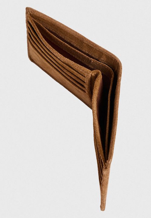 Billetera Hombre Gamuza Camel