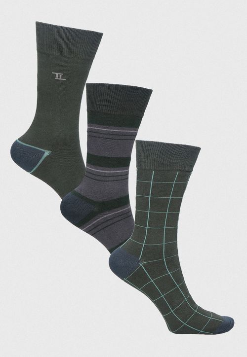 Calcetines Hombre Tripack Verde