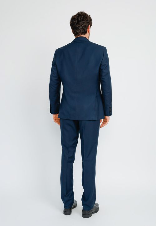 Traje Hombre Formal Slim Mezcla Lana Executive Petróleo